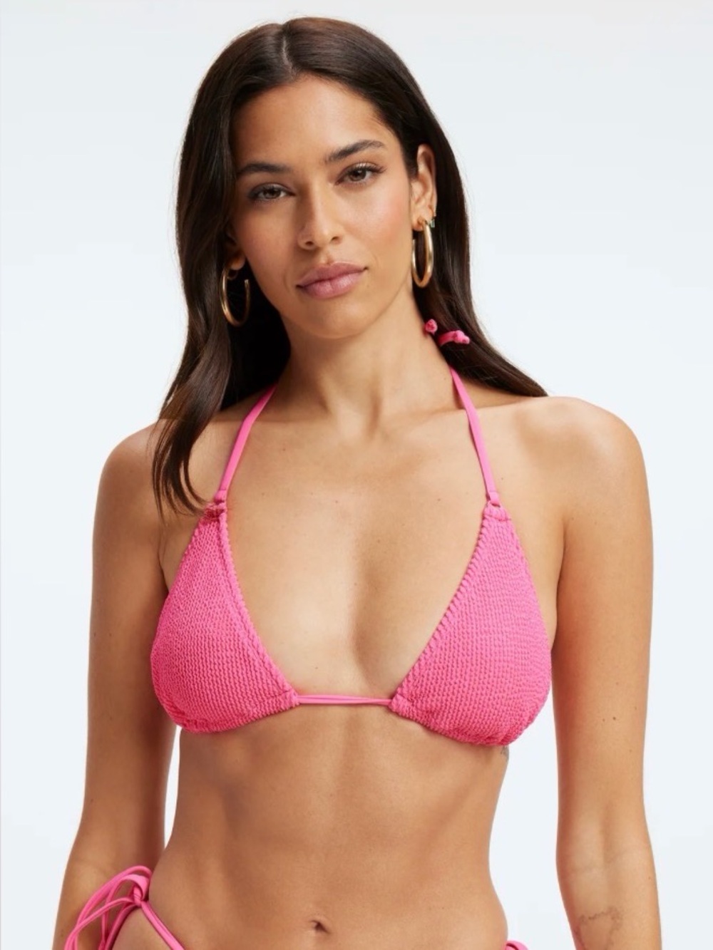 NWT Good American Always Fits Tiny Ties Bikini Top - Bright Pink